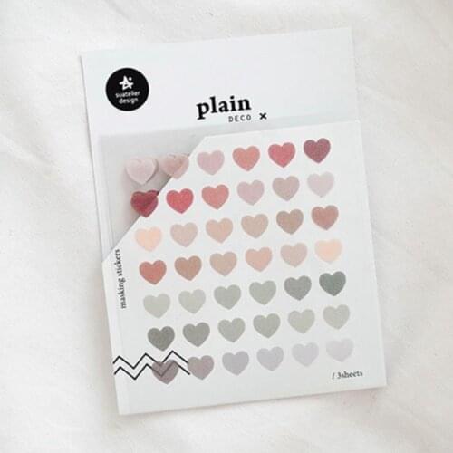 3 Size Small Middle Pink Red Heart Sticker Scrapbooking Cards Making Valentines Day Decoration Cutting Dies PET DIY Crafts