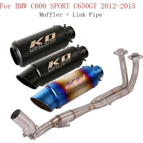 Motorcycle Exhaust System Muffler Tip Escape Tail Pipe Header Connect Link Pipe for BMW C600 SPORT C650GT 2012-2015