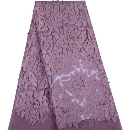 Nigerian Lace Fabrics For Pure White Wedding 2018 African Lace Fabric High Quality 3D Appliqued French Lace Fabric A1316