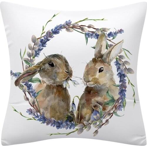 New Design 1PC Multicolor Cartoons Easter Rabbit Print Pillow Case Polyester Sofa Car Cushion Cover Home Decor Home Decoration