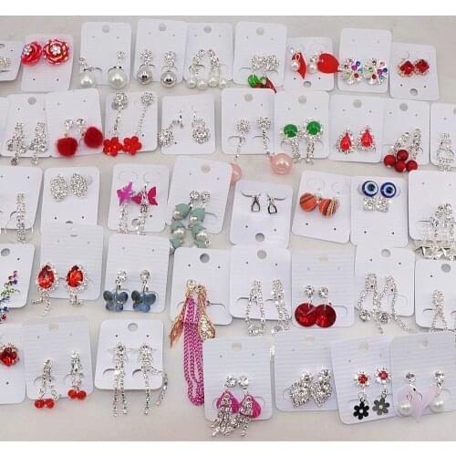 Wholesale 30pairs/Lots Mix Style Cute Crystal Clip Earrings For Women Party Gift Jewlery