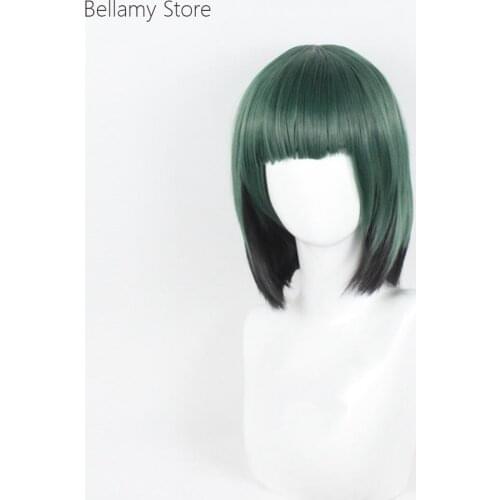 Rainbow Six COS ELA Dark Green two-tone bangs Cosplay hairwear Wig+Wig Cap