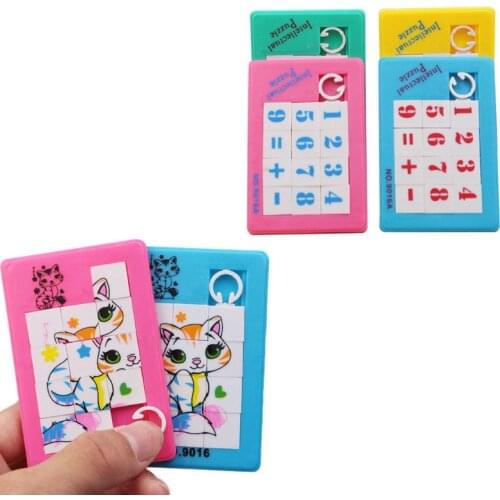 Kids Cute Cartoon Animal Number 3D Sliding Puzzle Plastic Building Jigsaw Toys 77HD