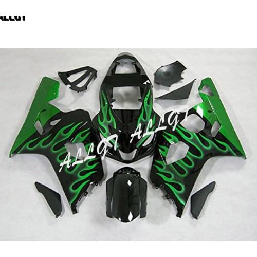 Fairings Plastic Kit For SUZUKI GSX-R600 2004 2005 GSXR600 750 GSX-R750 04 05 K4 ABS Injection Mold Green Flame & Red Flame