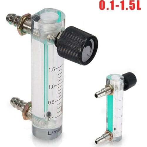 Oxygen Air Flow Meter 0-1.5LPM 1.5L Flowmeter with Control Valve for Oxygen Air Gas