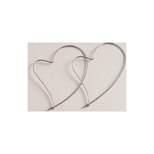 S925 Silver Color Heart Shaped Exaggerated Big Love Earrings Fashion Prevention Allergy Ladies Boutique Jewelry Gifts