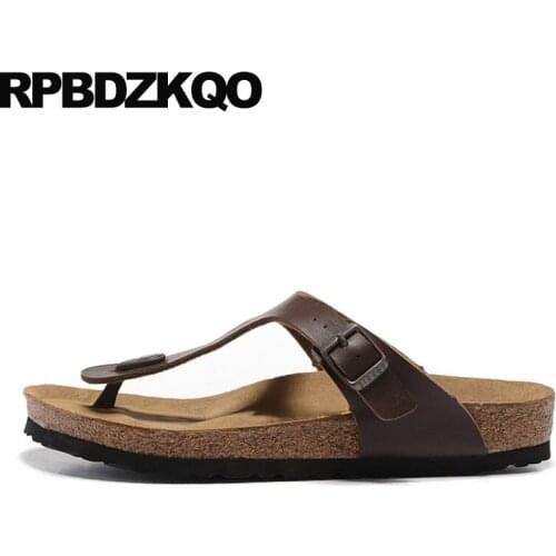 Slippers fashion silver water casual 2019 thong brown native outdoor shoes men sandals leather summer slides plus size 45 large