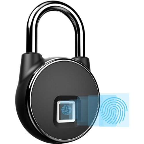 Smart Door Lock Keyless Fingerprint Lock 10 Groups Fingerprints IP66 Waterproof Padlock for Storage Lockers Luggage Cases