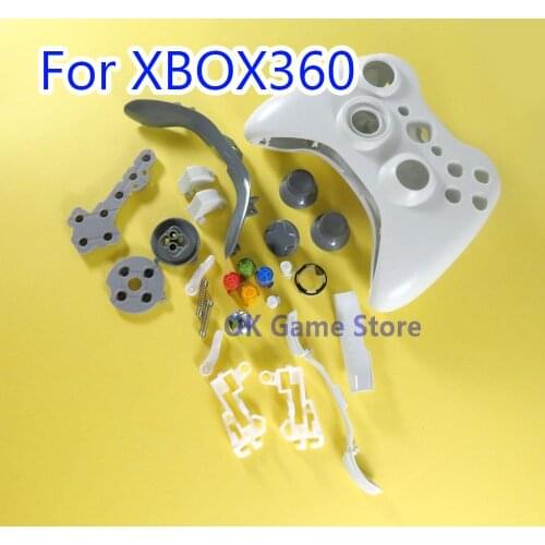 1set white black Replacement For Xbox 360 Controller Wire Full Housing Shell Cover For Xbox 360 With Buttons Kit Accessories
