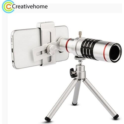 12X &18X Outdoor Telescope Mobile Phone Accessories Shooting Telephoto Phone Lens Camera Lens with Universal Metal Clip