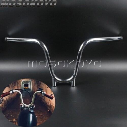 3-Bend 10" Rise Chrome 7/8" Handlebar 24" Wide 22mm U-Bar for Harley Sportster XL883 XL1200 Chopper Touring XS650