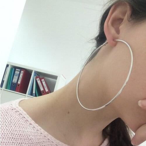 Party Fashion Stainless Steel Round Temperament Big Earrings Can Choose More Sizes