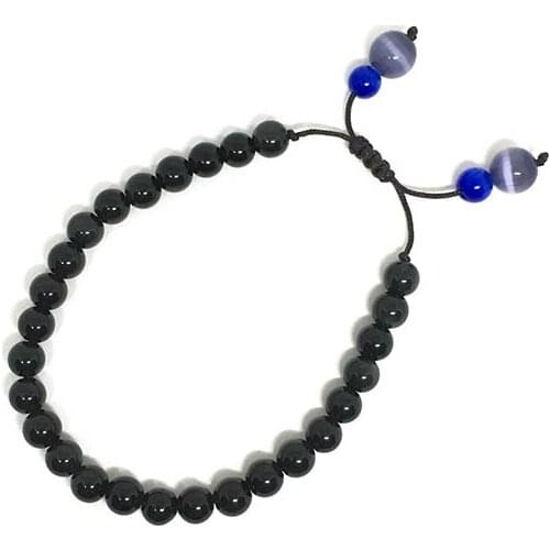 Natural Stone Obsidian Jewelry Bracelets For Women 6-8mm Round Adjustable DIY Beads Bracelet Men Strand Charm Bracelets bijoux