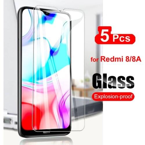 5Pcs Glass For Xiaomi Redmi 8 8A Screen Protector Tempered Glass For Xiaomi Redmi 8A Glass Redmi 8 Phone Film Anti Scratch