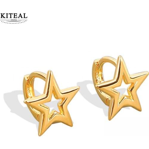 KITEAL Fashion New Brand Design Luxurio silver color Female Friend stud earrings Hollow star women earrings bijoux women