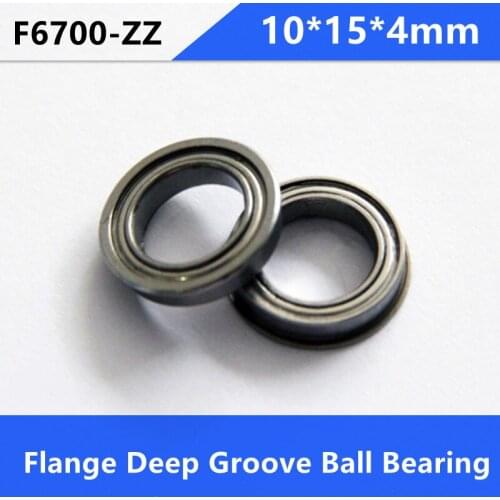 50pcs/lot Flanged bearing F6700ZZ shielded flange deep groove ball bearings 10*15*4 mm 6700