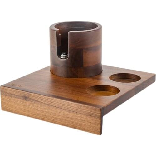 58mm Solid Wunalt Wooden Coffee Filter Tamper Holder Stand Espresso Distributor Mat Support Base Rack Barista Tools Accessories