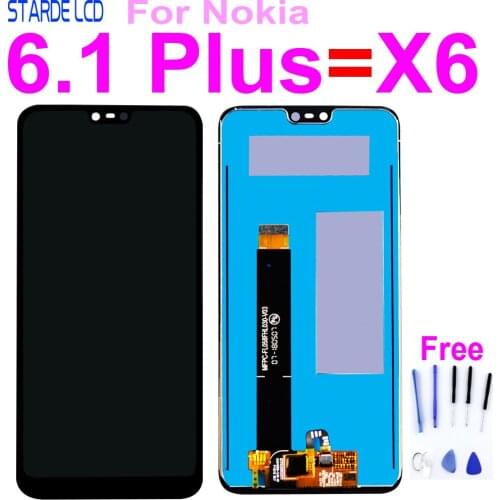 Original Display For Nokia X6 LCD Screen X6 LCD Display Touch Screen Digitizer For Nokia 6.1 Plus LCD Replacement