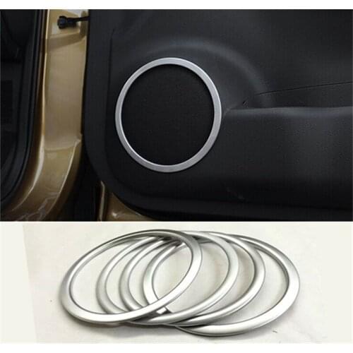 ABAIWAI 4PCS 3D Audio Ring Stickers For Nissan Qashqai Decoration Auto Interiors Car-Styling Covers qashqai 2014 2015 2016 2017