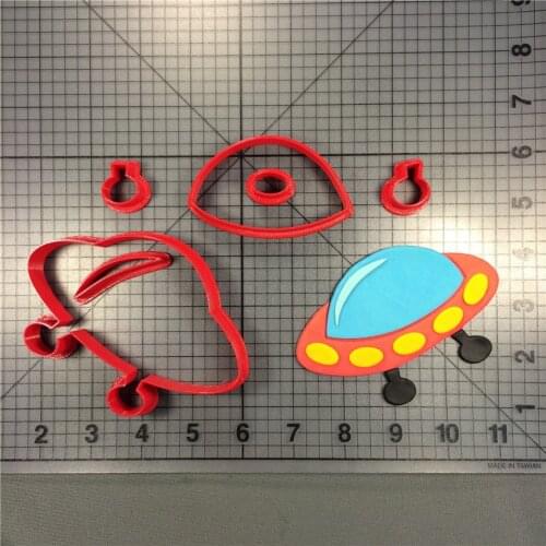 Alien Spaceship Cookie Cutter Kitchen Baking Supplies DIY Cake Icing Decoration Tool Set 3D Printed Custom Seal