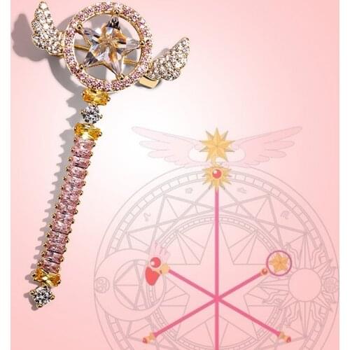 Anime Cardcaptor Sakura Metal Brooch Pin For Clothes Suit Collar Badges Cute Brooches For Hats Bags Accessory Girls Jewelry Gift