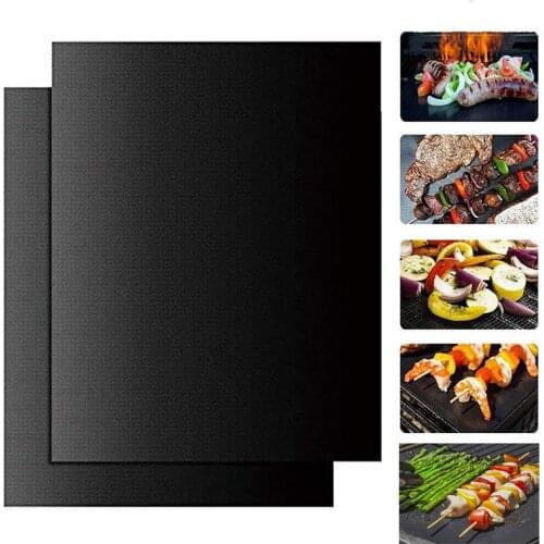 Non Stick BBQ Grill Mat Heat Resistance 40 * 33cm Non-Stick Barbeque Mat Easy Clean Kitchen Baking Mat