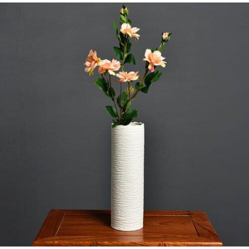 White Ceramic Vase Dried Flowers Bottle Living Room Bathroom Decor Flower Arrangement Vaas Table Home Decoration Accessories