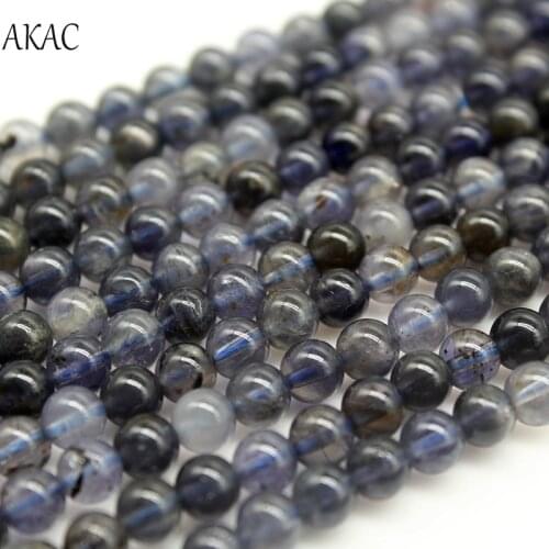 Free shipping natural iolite loose beads 5mm,6mm+-0.2 for diy making ,2strands/set semi precious gemstone