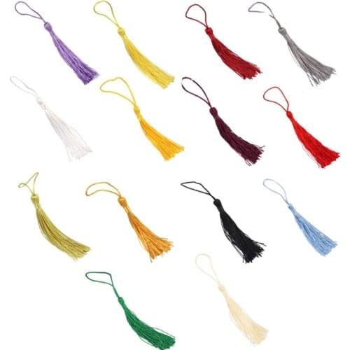 4XFD Bead Counter Decoration Polyester Tassels with Hanging Ring Silk Sewing
