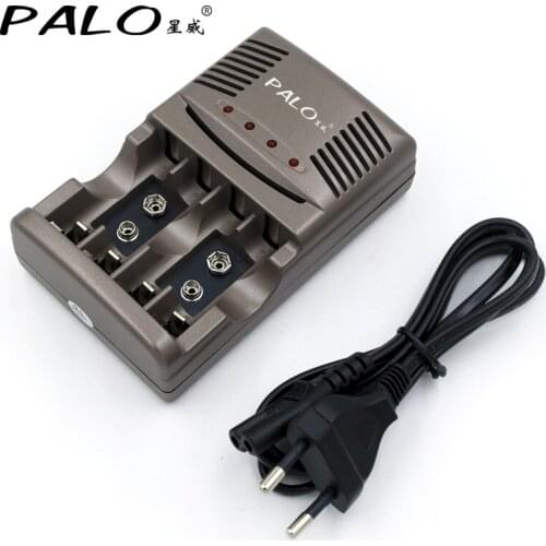 PALO quick charger for 1.2v nimh aa aaa rechargeable battery 9v mimh rechargeable battery with led indocator