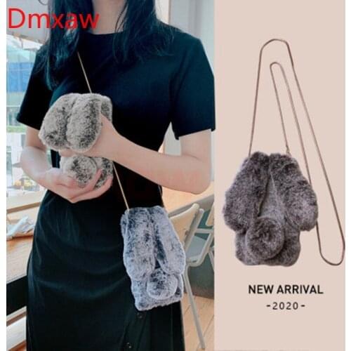 For Xiaomi mi 10T Note 10 Pro Lite 10 Ultra POCO X3 NFC CC9 10 Pro Lite Rabbit Hairy Warm Fur Plush Bunny TPU Case With lanyard