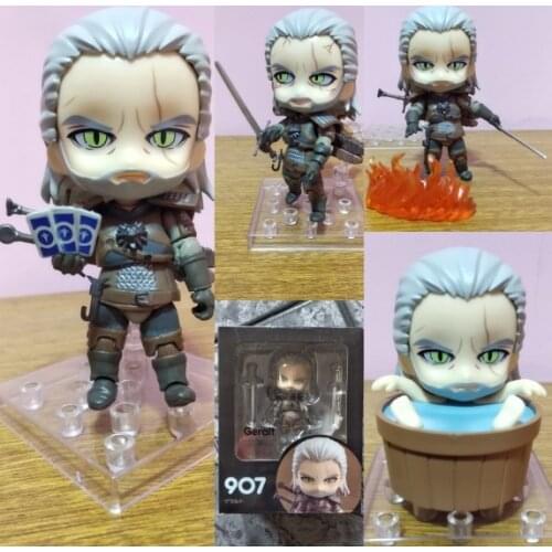 10cm Geralt Figures Witcher-ed 3 Wild Hunt 907 Geralt White Wolf Geralt PVC Action Figures Model Toys Gift Doll For Fhildren