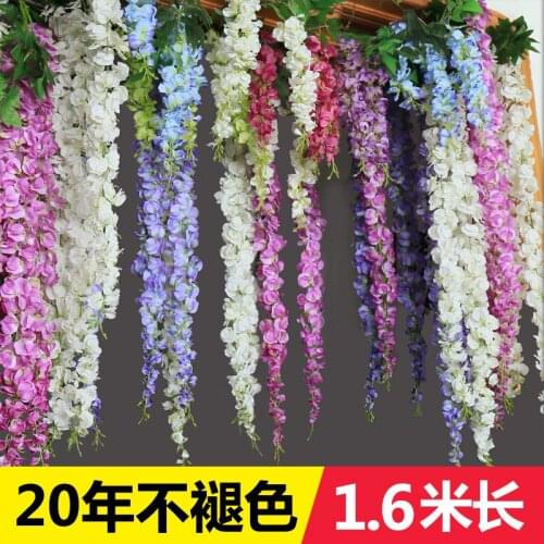 160CM Long Elegant Artificial Silk Flowers Wisteria Rattan For Wedding Centerpieces Decorations Bouquet Garland Home Ornament