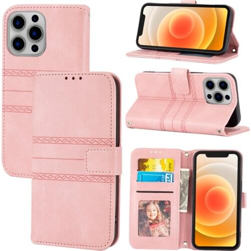 Flip Case for iPhone 13 12 11 Pro Max XR XS SE 2020 7 8 Plus PU Leather Wallet Card Holder Cover Lanyard Phone Protection Coque