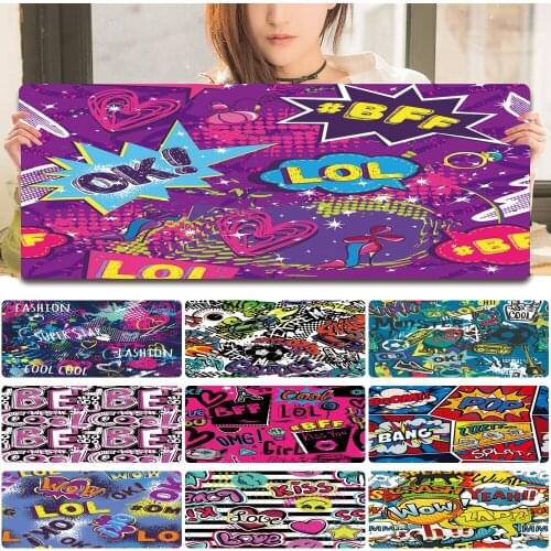 Gaming Mouse Pad Large Mouse Pad Graffiti Series Computer Mousepad PU Leather Office Computer Mousepad 30x80CM/30x60CM Mause Pad
