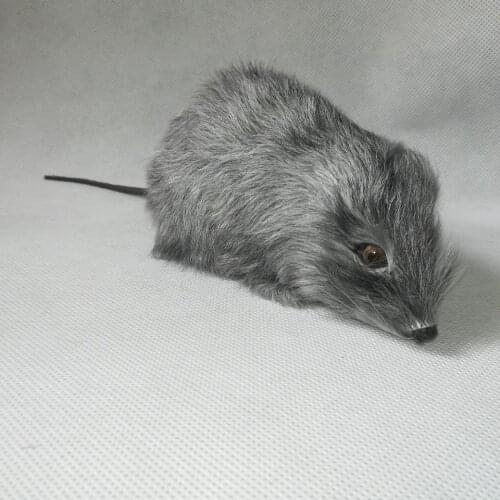 About 15cm real life toy gray mouse hard model furs craft home decoration gift h1378