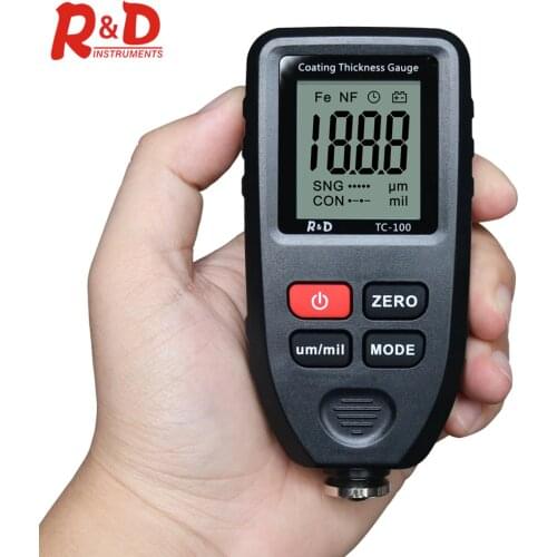 R&D TC100 Car Paint Coating Thickness Gauge Car Paint Film Thickness Tester Measuring FE/NFE Russian Manual Paint Tool Black