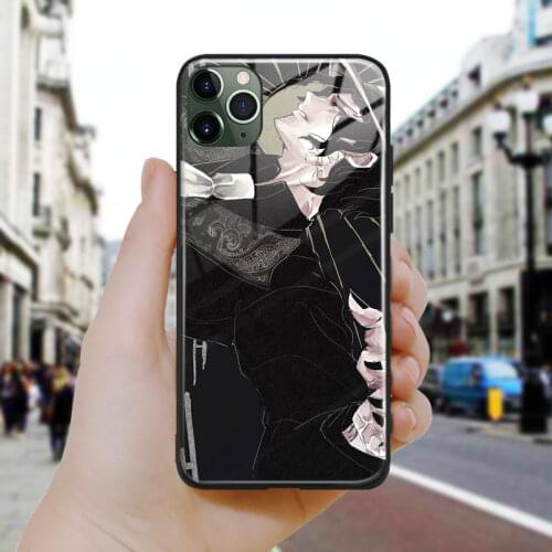 Kimetsu no yaiba muzan anime Soft Silicone Glass Phone Case Cover Shell For iPhone SE 6 6s 7 8 Plus X XR XS 11 12 Mini Pro Max