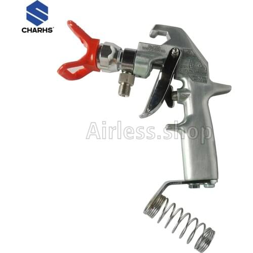 CHARHS 345bar Airless Paint Spray Gun with repair kit no filter Inlet connector: 1/4″NPS Output connector: 7/8″ 2-finger trigger