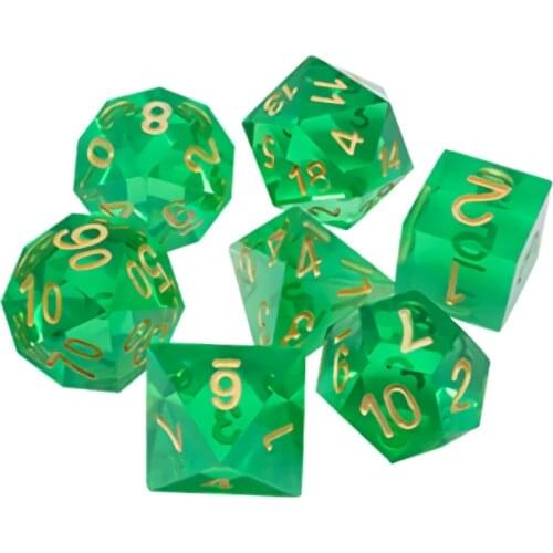 RPG Dice Board Game set of 7 D4 D6 D8 D10 D12 D20 Transparent Sharp Resin Dice XXUF