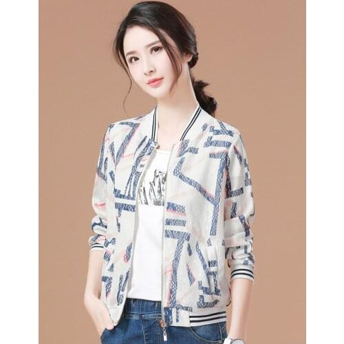 2021 New jacket women spring and autumn thin versatile casual headless lace short baseball coat