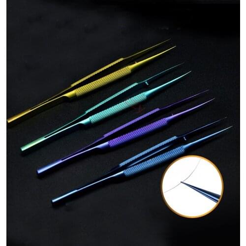 Mobile phone repair fingerprint flying line tweezers fine-pointed straight curved lengthened hardened titanium alloy 0.15MM for