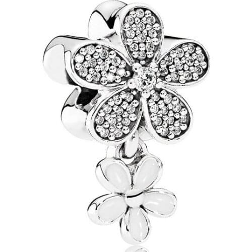 Genuine 925 Sterling Silver Bead Charm Lucky Four-leaf Clover Beads Fit Pan Women Bracelet & Necklace Diy Jewelry
