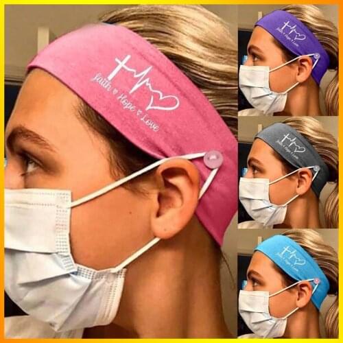 Nurse ECG Headbands Solid Women Hair Accessories Facemask Holder Fashion Headwear Gifts For Doctors Cotton Soft Women Hairband
