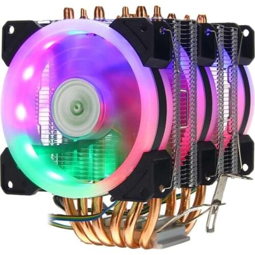 CPU Cooler Fan Cooling for AMD 1155 1366 General 6 Heat Pipe Three Fan Temperature Control 4-Wire Temperature Control