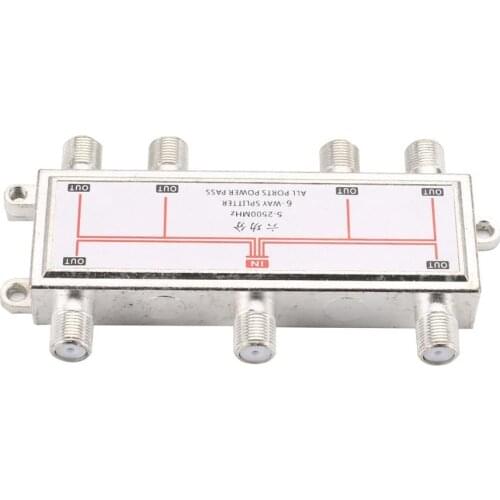 6 Way Satellite Antenna Cable TV Signal Splitter Distributor For SATV/CATV 5-2400MHz Satellite Receiver For SATV/CATV