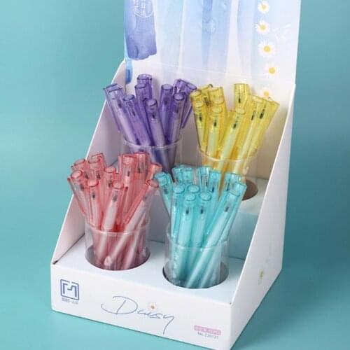 48 pcs/lot Creative Daisy Gel Pen Cute 0.5 mm black ink Signature Pen School Office writing Supplies Promotional Gift