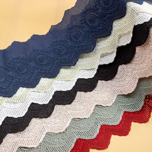 2Yds/lot 12.8cm wide New multi-color cotton fabric hollow mirror embroidery lace accessories home womens skirt top fabric AC150