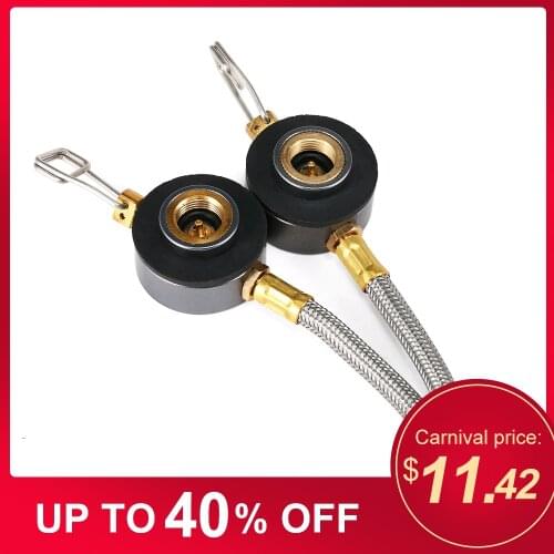 Outdoor Stove Gas Burner Hiking Hose Adapter Burner Camping Double Flat Cylinder Tank Picnic Gas Cooking Furnace Connector