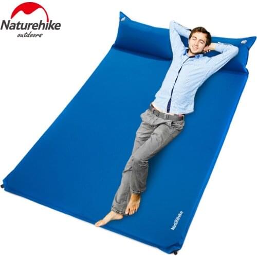 Naturehike Durable Self-inflating 210D Air Camping Mat With Inflatable Pillows for Couper Picnic Travelling
